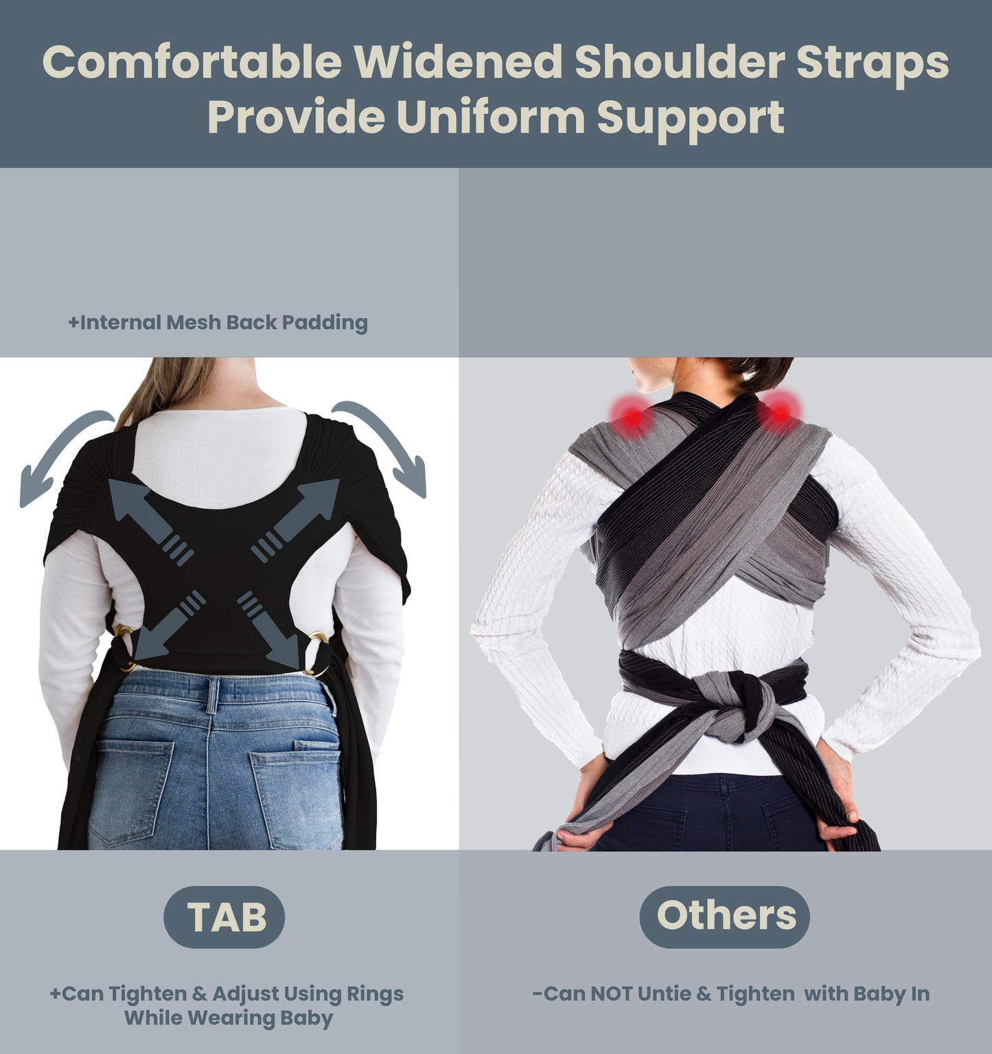 Baby Wrap Carrier Sling - Black/Gold Rings