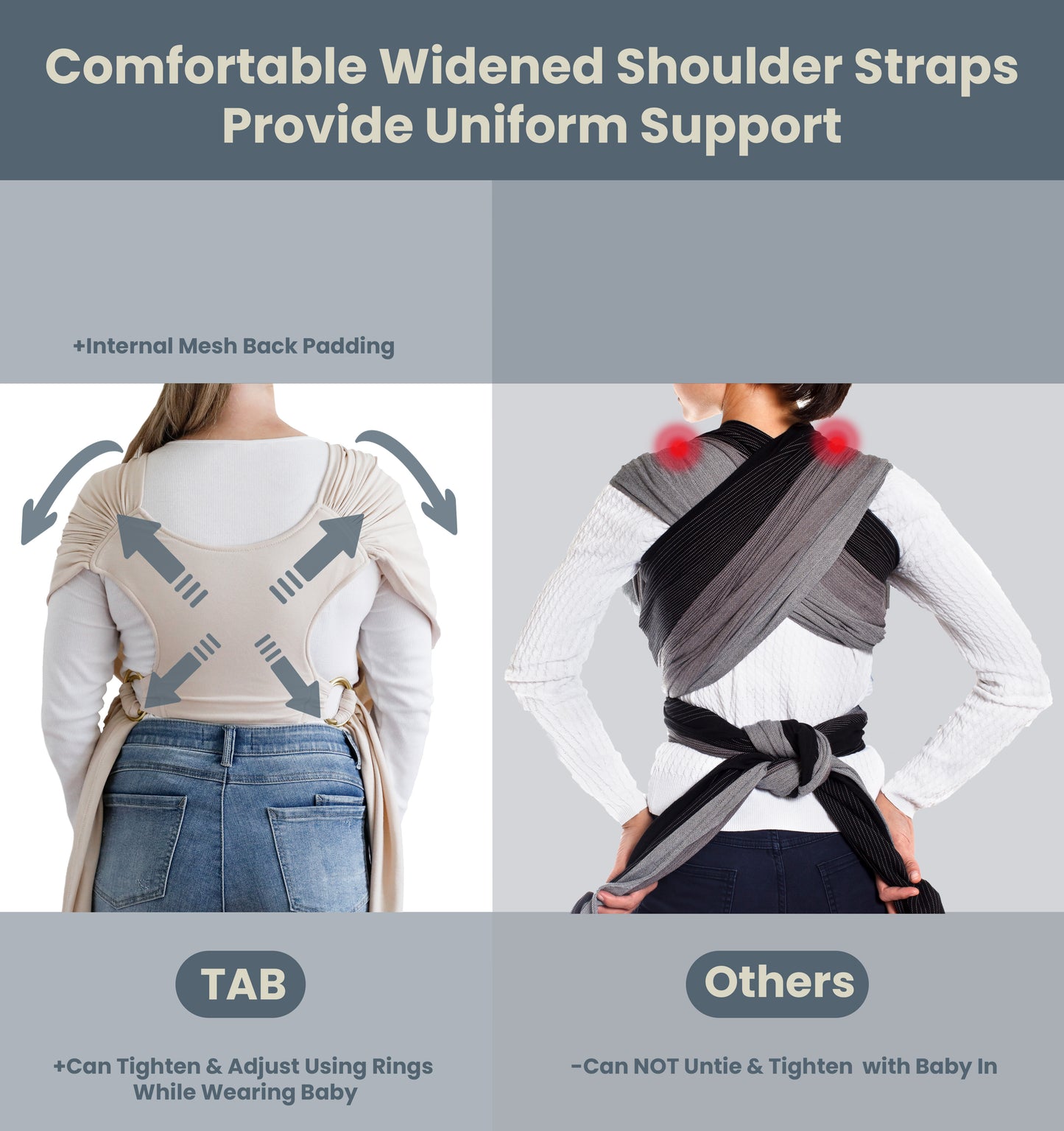 Baby Wrap Carrier Sling - Beige/Gold Rings