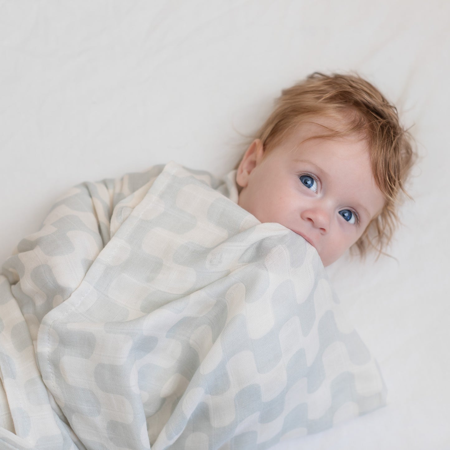 Muslin Swaddle Blankets (Gray Waves & Crosses)