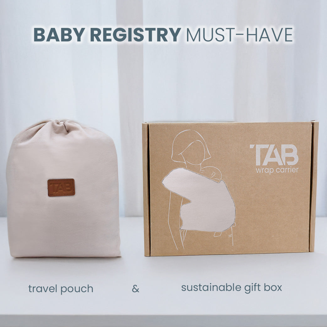 Baby Wrap Carrier Sling -  Beige/Gold Rings